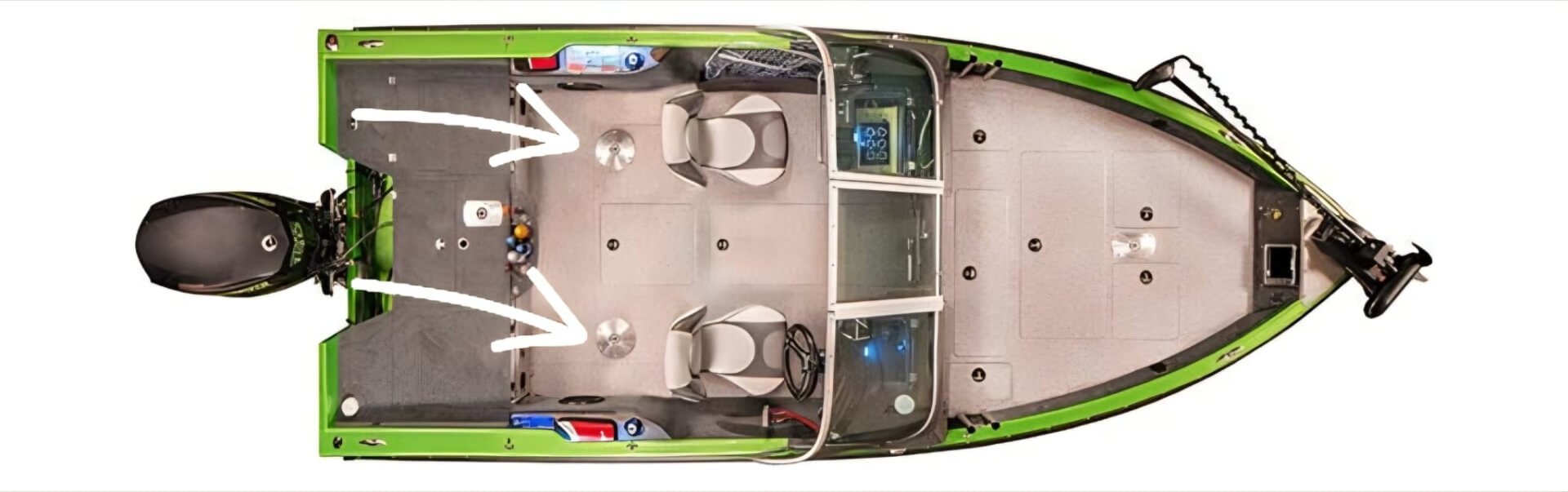 Dve základne pre sedadlá v kokpite