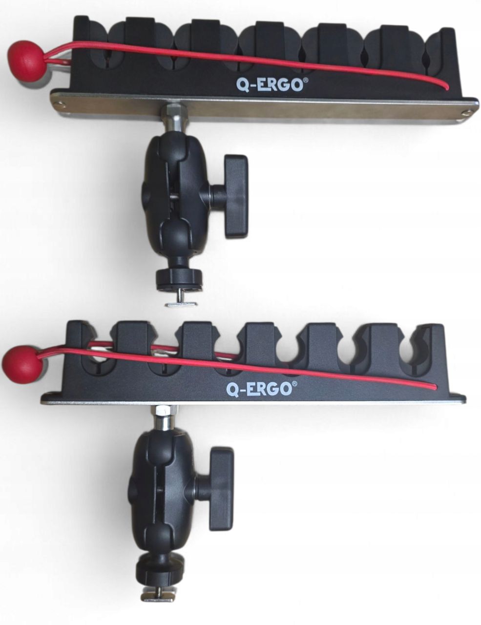 Q-ERGO držiak na udice 9cm, guľa 3,5cm, montáž na lištu