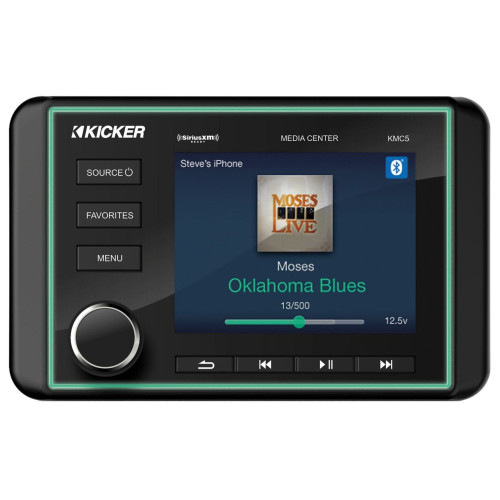 Rádio - KICKER Premium Marine, Media Center KMC5 Bluetooth, USB, RCA, AM/FM/Satellit Radio loď pre rybára