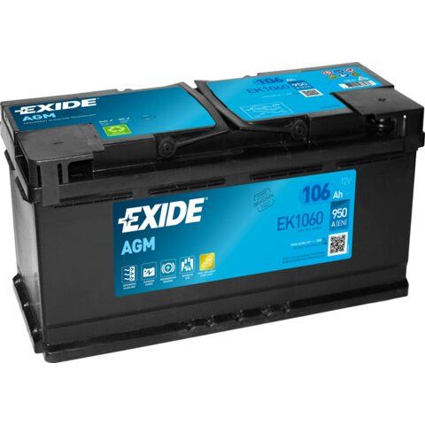 Rybársky čln Akumulátor 106Ah/12V Exide Start - Stop AGM EK1060 950A