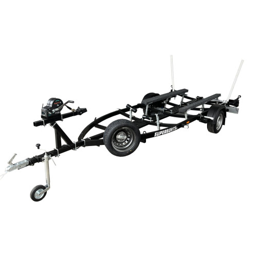 Rybársky čln F0 - 750kg Suski (pre 510tl ELEKTRO) lyžiny, tlmiče, LED, plošina, š-2100x6100 