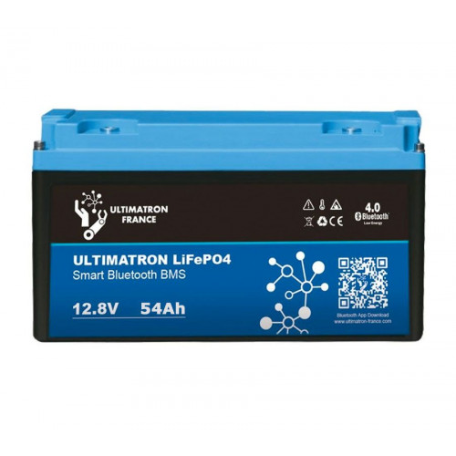 Rybársky čln Lithium Batéria ULTIMATRON LiFePO4 Smart BMS 12.8V, 54Ah, 10 kg